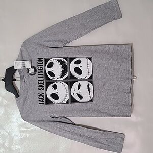 DISNEY Kids Nightmare Before‎ Christmas Gray Jack Long Sleeve Tee -  Size M NWT